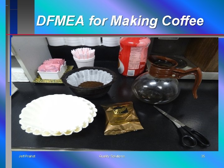 DFMEA for Making Coffee Jeff Prahst Quality Solutions 35 