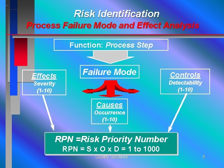 Risk Identification Process Failure Mode and Effect Analysis Function: Process Step Effects Failure Mode