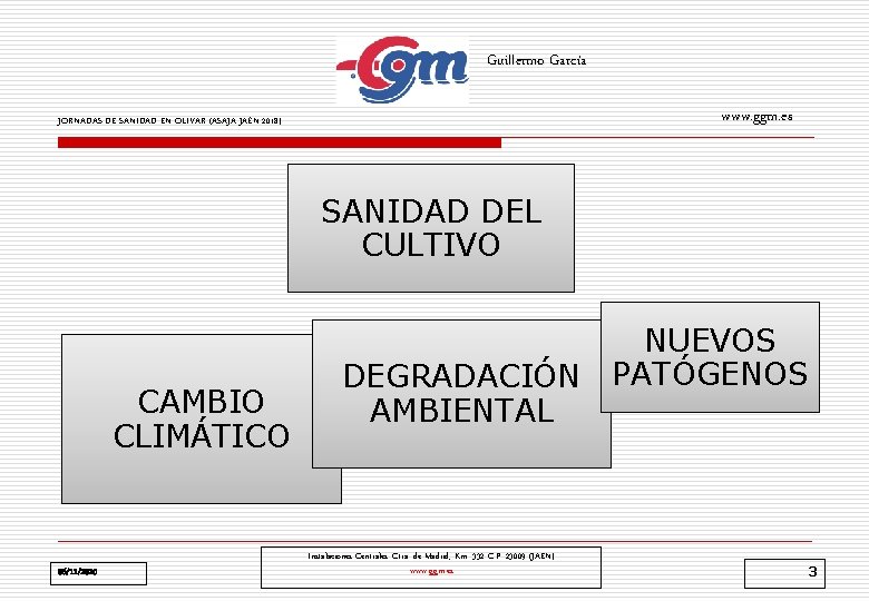 Guillermo García www. ggm. es JORNADAS DE SANIDAD EN OLIVAR (ASAJA JAÉN 2018) SANIDAD