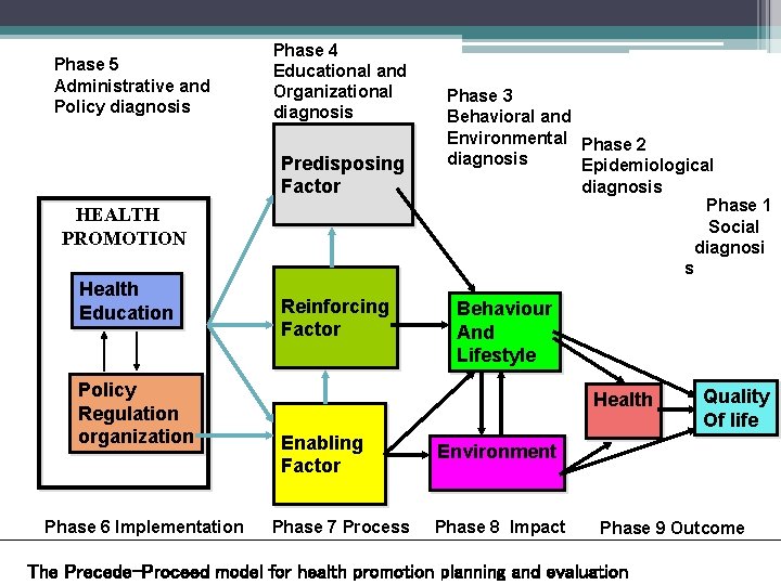 Phase 5 Administrative and Policy diagnosis Phase 4 Educational and Organizational diagnosis Predisposing Factor