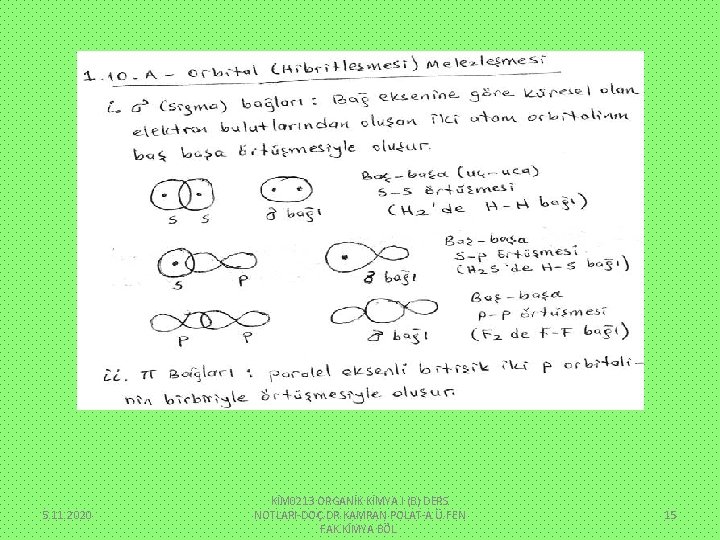 5. 11. 2020 KİM 0213 ORGANİK KİMYA I (B) DERS NOTLARI-DOÇ. DR. KAMRAN POLAT-A.