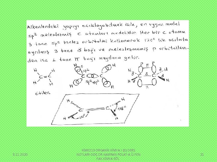 5. 11. 2020 KİM 0213 ORGANİK KİMYA I (B) DERS NOTLARI-DOÇ. DR. KAMRAN POLAT-A.