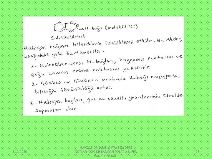 5. 11. 2020 KİM 0213 ORGANİK KİMYA I (B) DERS NOTLARI-DOÇ. DR. KAMRAN POLAT-A.