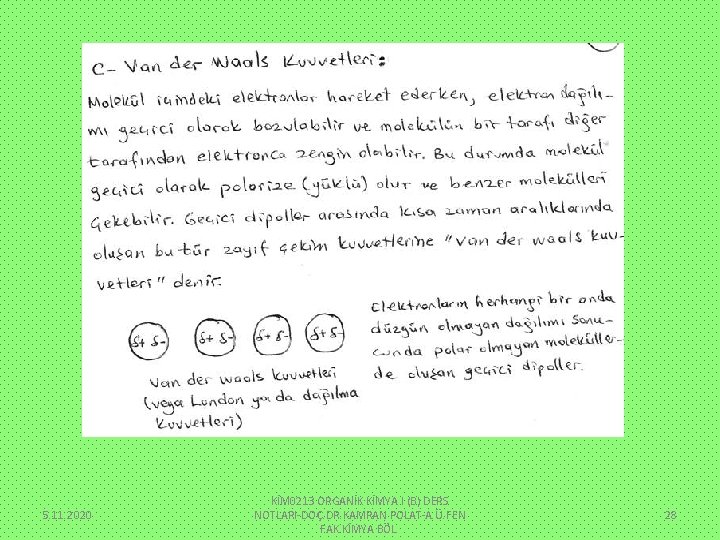 5. 11. 2020 KİM 0213 ORGANİK KİMYA I (B) DERS NOTLARI-DOÇ. DR. KAMRAN POLAT-A.