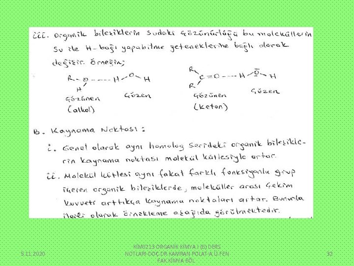 5. 11. 2020 KİM 0213 ORGANİK KİMYA I (B) DERS NOTLARI-DOÇ. DR. KAMRAN POLAT-A.