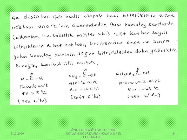 5. 11. 2020 KİM 0213 ORGANİK KİMYA I (B) DERS NOTLARI-DOÇ. DR. KAMRAN POLAT-A.