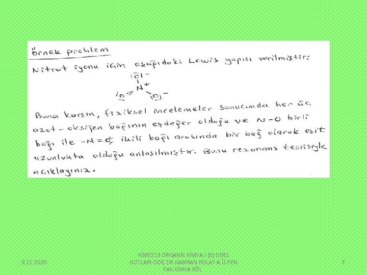 5. 11. 2020 KİM 0213 ORGANİK KİMYA I (B) DERS NOTLARI-DOÇ. DR. KAMRAN POLAT-A.