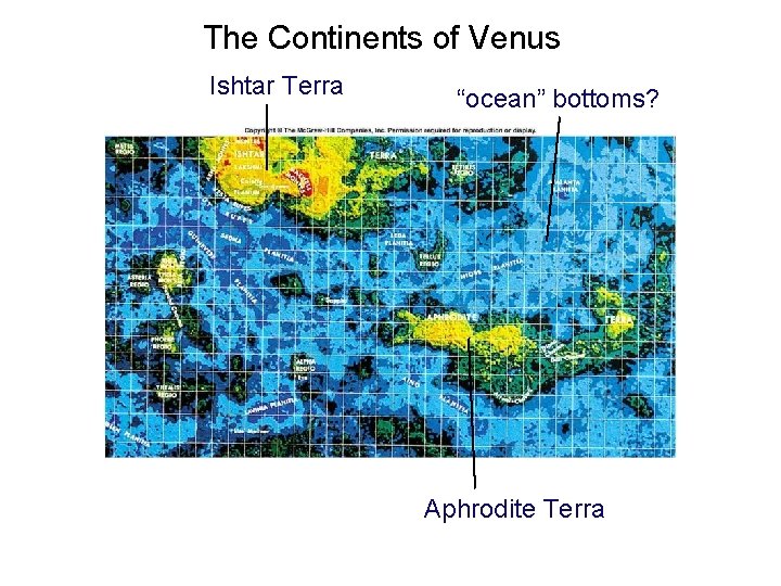 The Continents of Venus Ishtar Terra “ocean” bottoms? Aphrodite Terra 