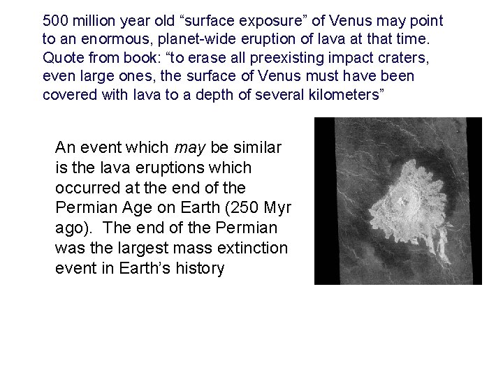 500 million year old “surface exposure” of Venus may point to an enormous, planet-wide