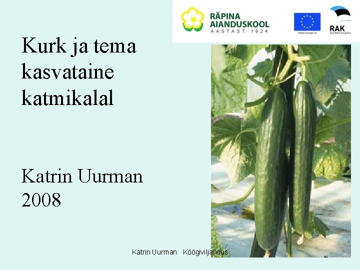 Kurk ja tema kasvataine katmikalal Katrin Uurman 2008 Katrin Uurman Köögiviljandus 