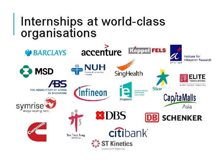 Internships at world-class organisations 