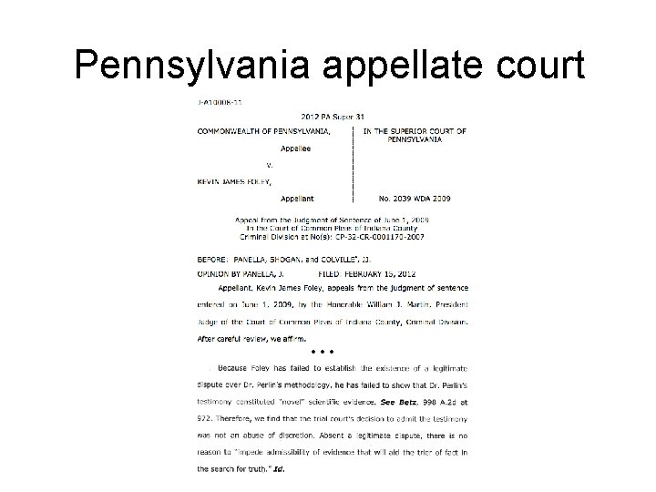 Pennsylvania appellate court • • • 