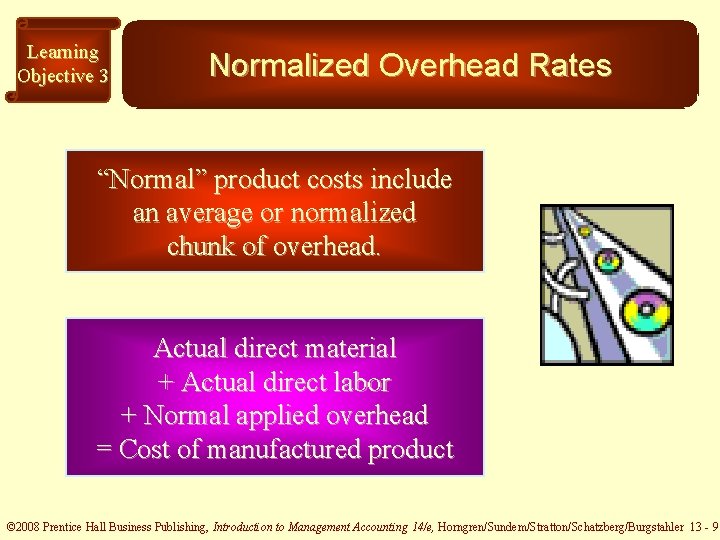 Learning Objective 3 Normalized Overhead Rates “Normal” product costs include an average or normalized