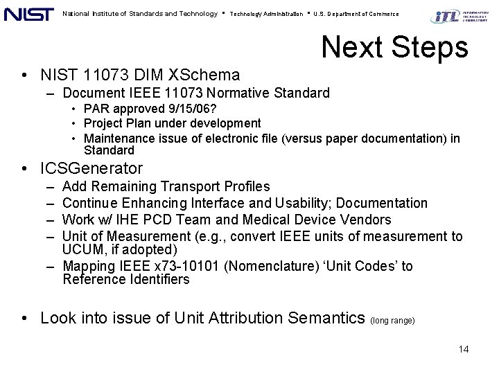 National Institute of Standards and Technology • Technology Administration • U. S. Department of