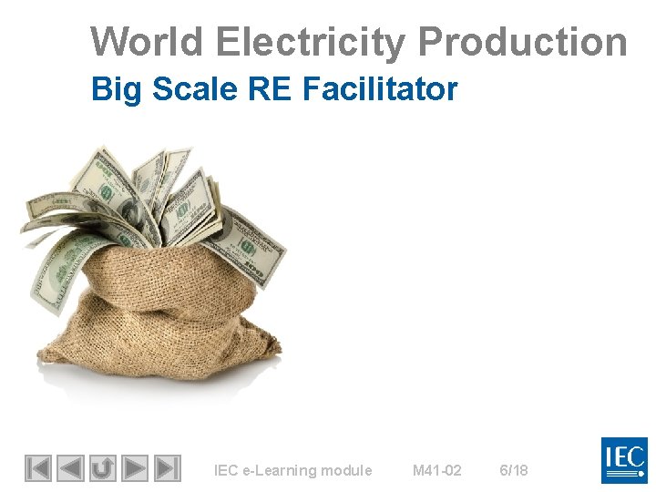 World Electricity Production Big Scale RE Facilitator IEC e-Learning module M 41 -02 6/18