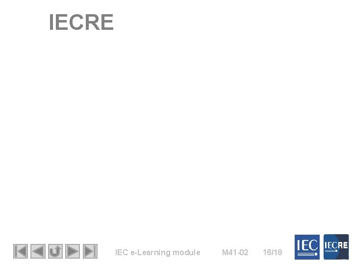 IECRE IEC e-Learning module M 41 -02 16/18 