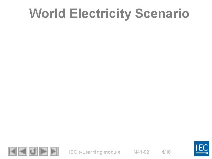 World Electricity Scenario IEC e-Learning module M 41 -02 4/18 
