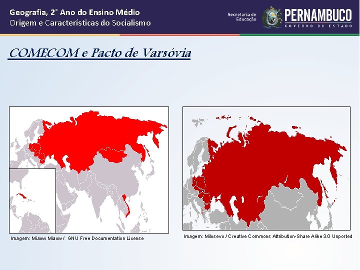 Geografia, 2° Ano do Ensino Médio Origem e Características do Socialismo COMECOM e Pacto Geografia, 2° Ano do Ensino Médio Origem e Características do Socialismo COMECOM e Pacto