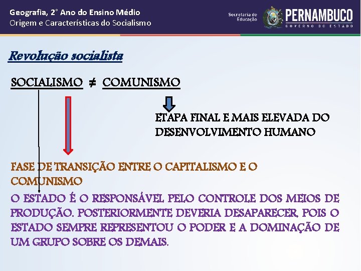 Geografia, 2° Ano do Ensino Médio Origem e Características do Socialismo Revolução socialista SOCIALISMO Geografia, 2° Ano do Ensino Médio Origem e Características do Socialismo Revolução socialista SOCIALISMO