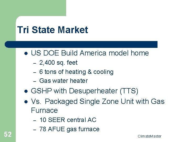 Tri State Market l US DOE Build America model home – – – l