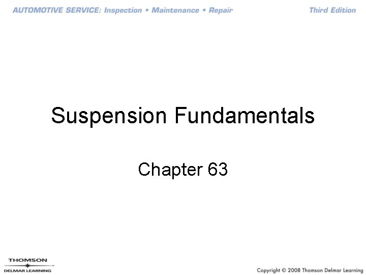 Suspension Fundamentals Chapter 63 