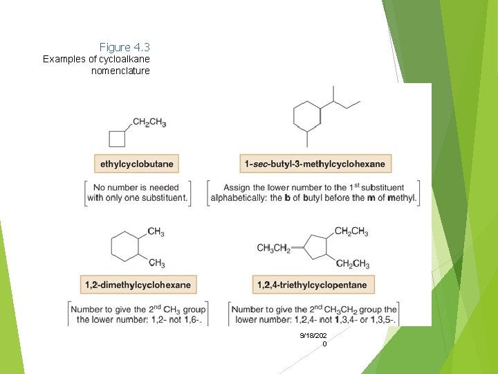 Figure 4. 3 Examples of cycloalkane nomenclature 9/18/202 0 