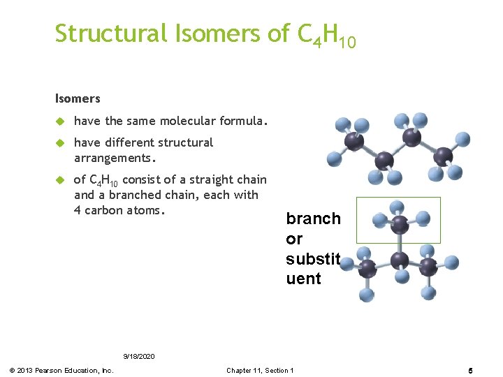 Structural Isomers of C 4 H 10 Isomers have the same molecular formula. have