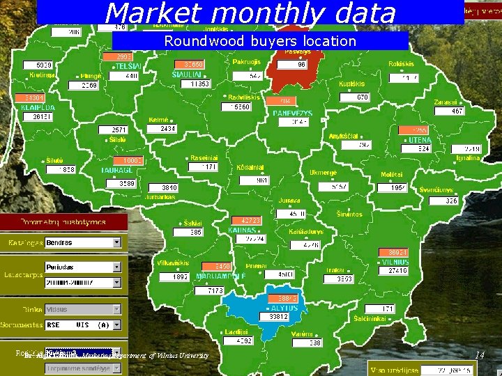 Market monthly data Forest Products Marketing - LITHUANIA Roundwood buyers location Dr. Algis Gaižutis,