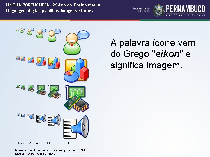 LÍNGUA PORTUGUESA, 2º Ano do Ensino médio Linguagem digital: planilhas, imagens e ícones A