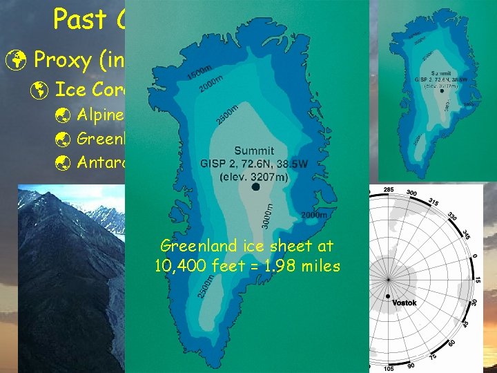 Past Climate Records ü Proxy (indirect natural) Records þ Ice Cores ý Alpine glaciers
