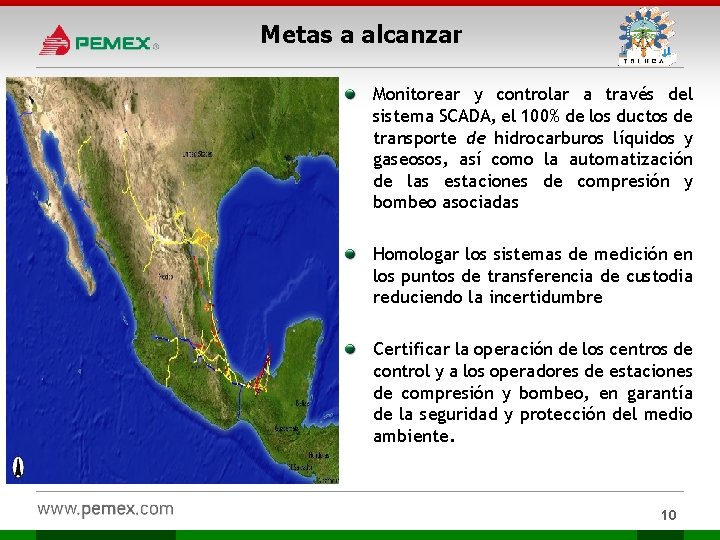 Metas a alcanzar Monitorear y controlar a través del sistema SCADA, el 100% de