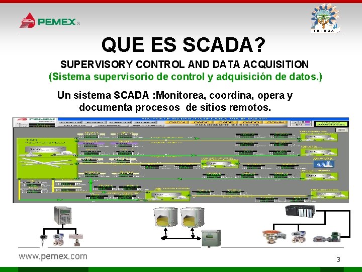 QUE ES SCADA? SUPERVISORY CONTROL AND DATA ACQUISITION (Sistema supervisorio de control y adquisición