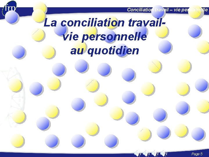 Conciliation travail – vie personnelle La conciliation travailvie personnelle au quotidien Page 5 