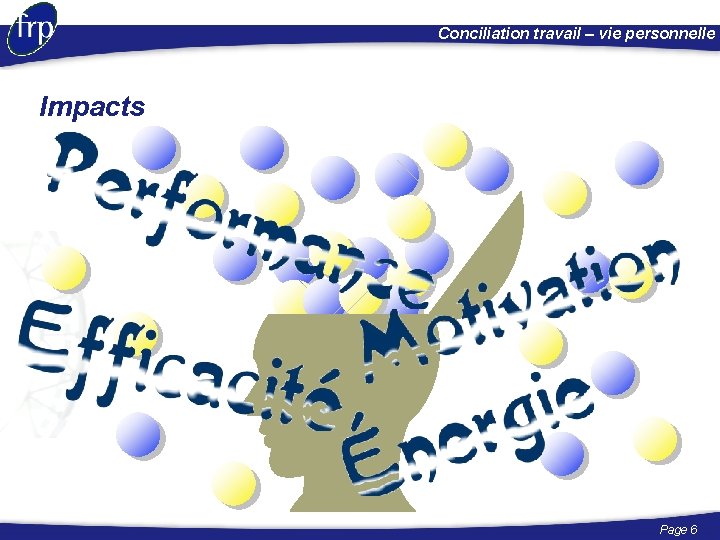 Conciliation travail – vie personnelle Impacts Page 6 