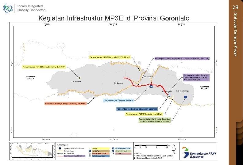28 | Status dan Kemajuan Proyek Kegiatan Infrastruktur MP 3 EI di Provinsi Gorontalo