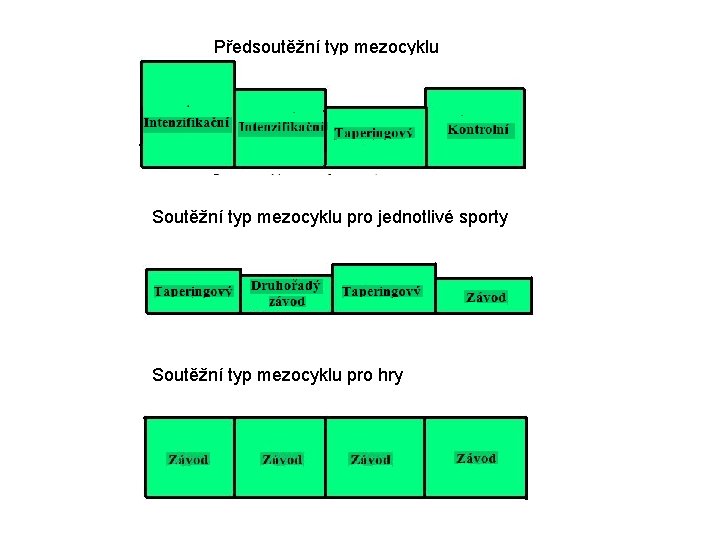 Předsoutěžní typ mezocyklu Soutěžní typ mezocyklu pro jednotlivé sporty Soutěžní typ mezocyklu pro hry