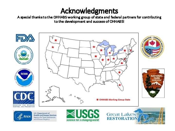 Acknowledgments A special thanks to the OHHABS working group of state and federal partners