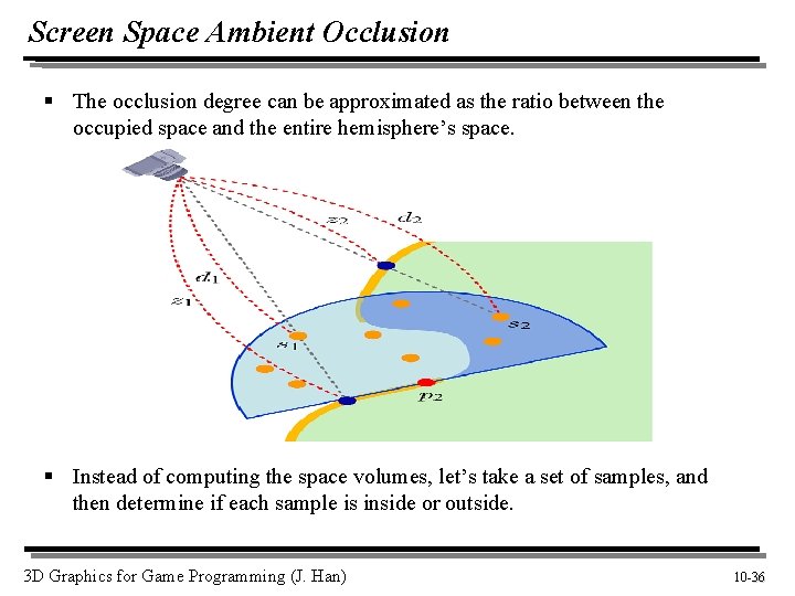 Screen Space Ambient Occlusion § The occlusion degree can be approximated as the ratio