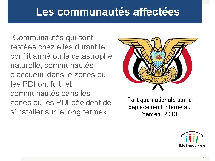 Les communautés affectées “Communautés qui sont restées chez elles durant le conflit armé ou