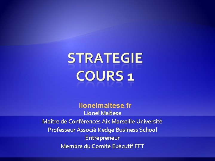 lionelmaltese. fr Lionel Maltese Maître de Conférences Aix Marseille Université Professeur Associé Kedge Business