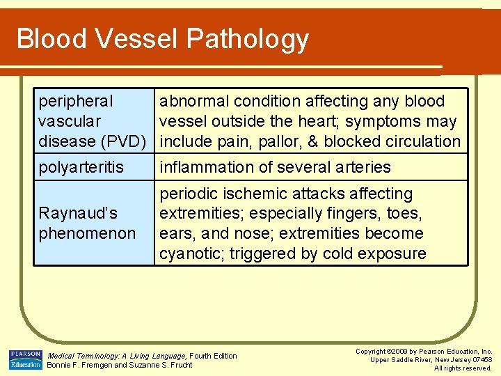 Blood Vessel Pathology peripheral abnormal condition affecting any blood vascular vessel outside the heart;