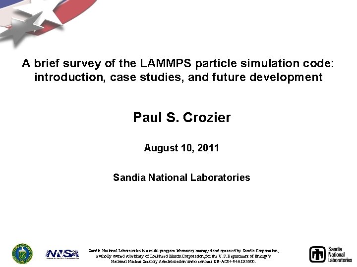 A brief survey of the LAMMPS particle simulation code: introduction, case studies, and future