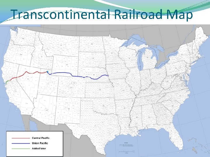 Transcontinental Railroad Map 