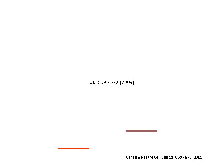 11, 669 - 677 (2009) Cahalan Nature Cell Biol 11, 669 - 677 (2009)