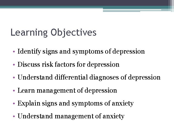 Anxiety signs of depression and Signs Of