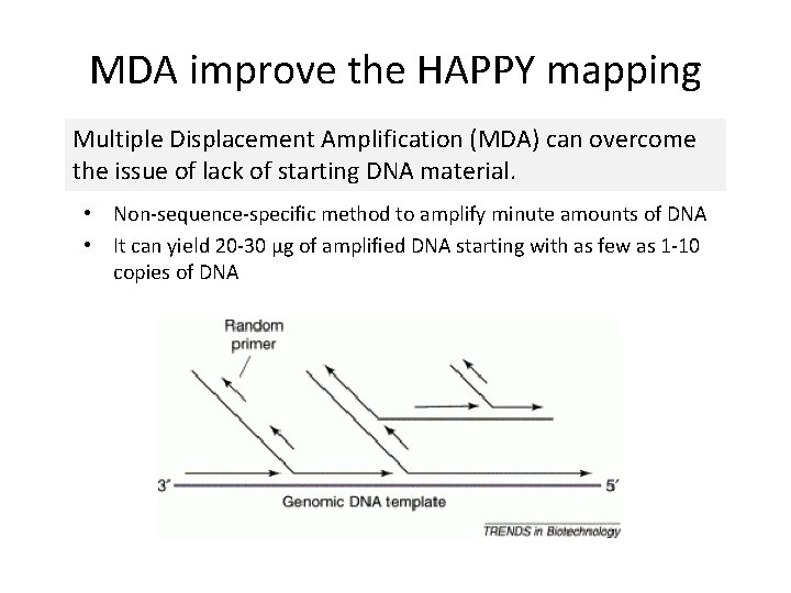 MDA improve the HAPPY mapping Multiple Displacement Amplification (MDA) can overcome the issue of