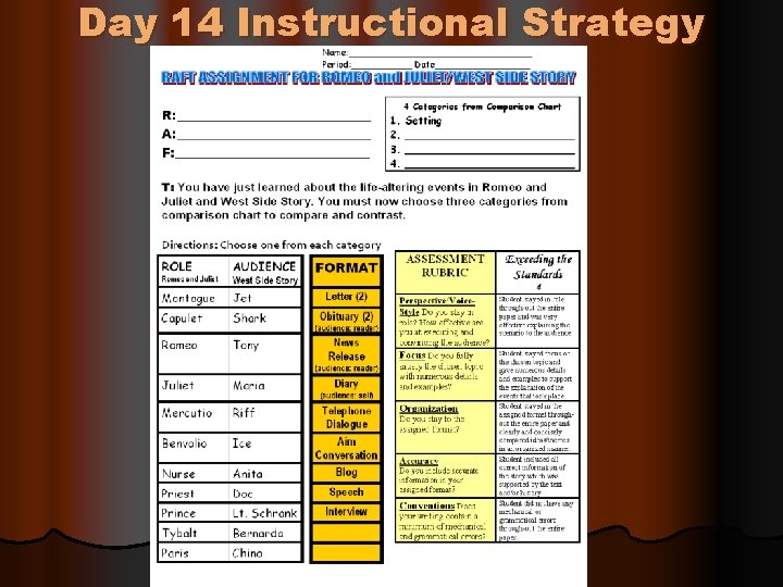 Day 14 Instructional Strategy 