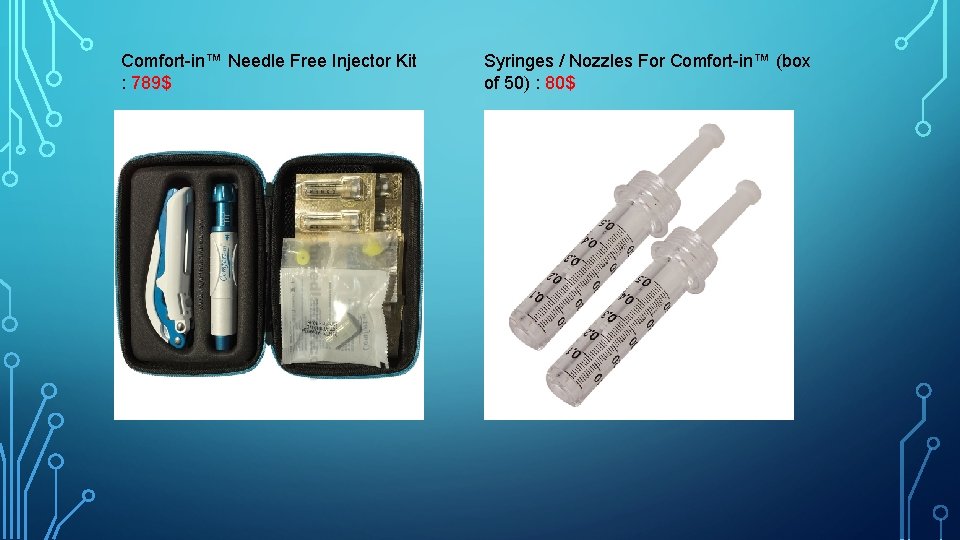 Comfort-in™ Needle Free Injector Kit : 789$ Syringes / Nozzles For Comfort-in™ (box of