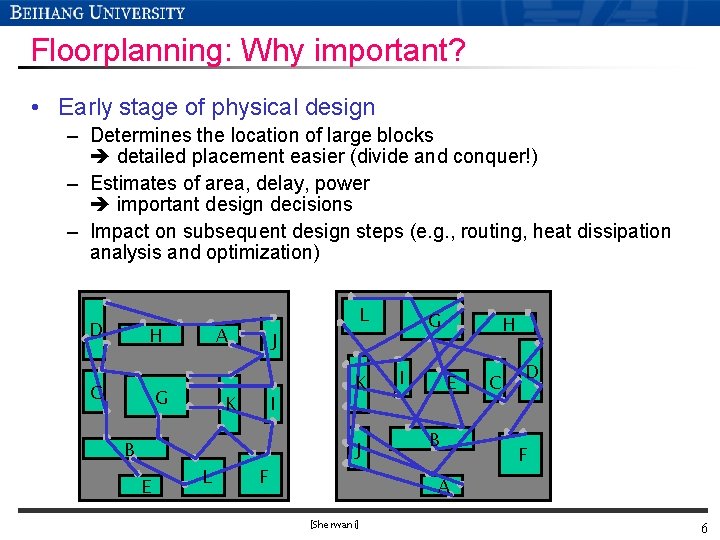 Floorplanning: Why important? • Early stage of physical design – Determines the location of