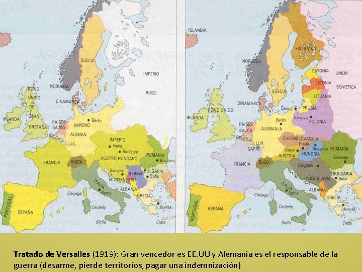 Tratado de Versalles (1919): Gran vencedor es EE. UU y Alemania es el responsable